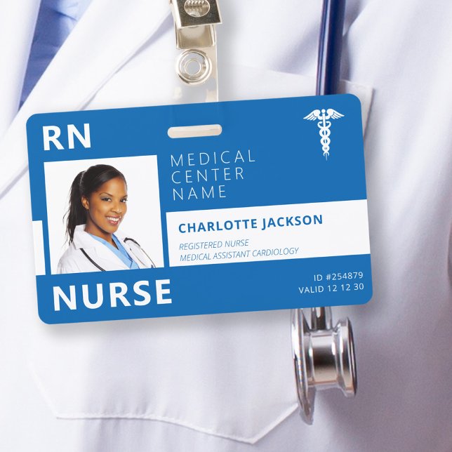 Badge Carte d'identité médicale d'infirmière diplômée d' (Créateur téléchargé)