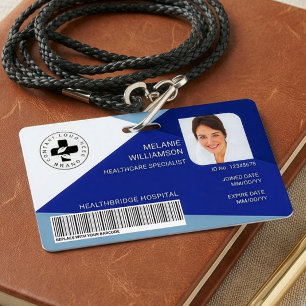 Badge Carte d'identité médicale hospitalière avec logo d