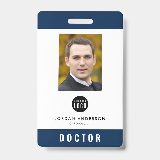 Badge Carte d'identité médicale modifiable avec couleur  (Avant)