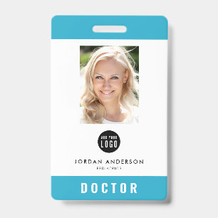 Badge Carte d'identité médicale modifiable avec logo et