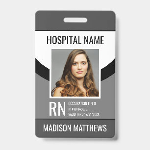 Badge Carte d'identité médicale personnalisée avec photo