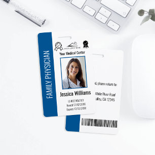 Badge Carte d'identité médicale personnalisée avec photo
