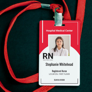 Badge Carte d'identité médicale personnalisée avec photo