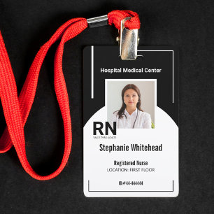 Badge Carte d'identité médicale personnalisée avec photo