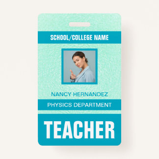 Badge Carte d'identité minimaliste de l'enseignant moder