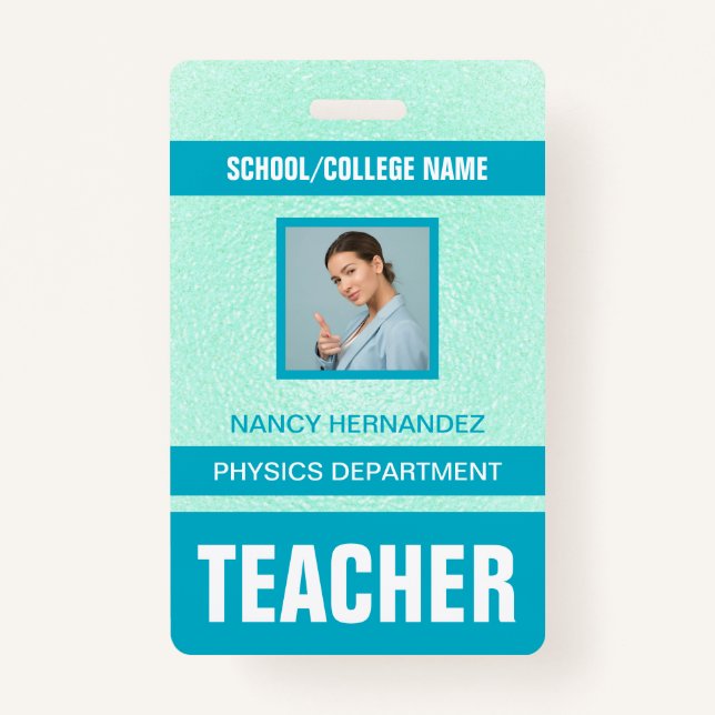 Badge Carte d'identité minimaliste de l'enseignant moder (Devant)