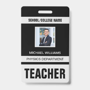 Badge Carte d'identité minimaliste pour enseignant moder