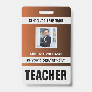 Badge Carte d'identité minimaliste pour enseignant moder