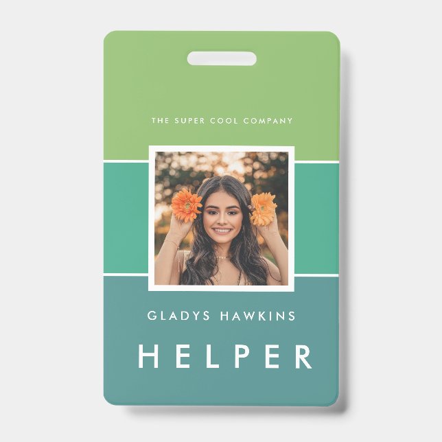 Badge Carte d'identité moderne avec photo et nom (Avant)