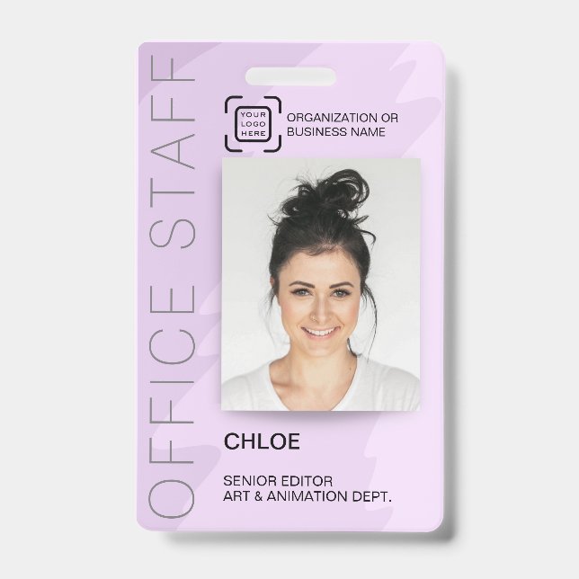 Badge Carte d'identité moderne Bureau Personnel Employé  (Avant)