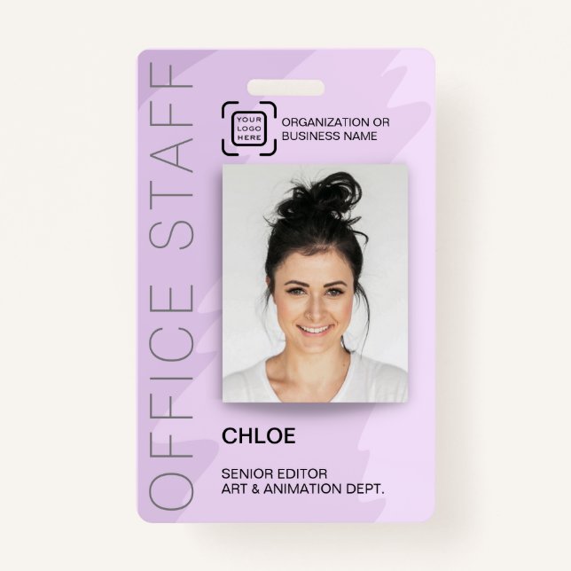 Badge Carte d'identité moderne Bureau Personnel Employé  (Devant)