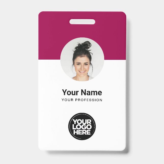 Badge Carte d'identité moderne de l'employé personnalisé (Avant)