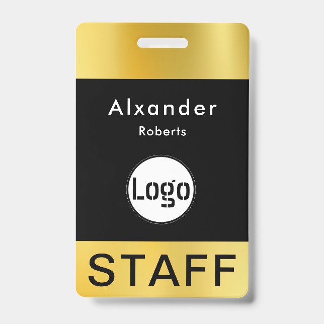 Badge Carte d'identité moderne | Employé d'entreprise mi (Avant)