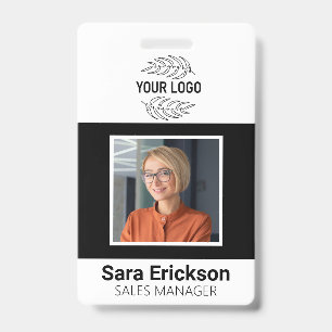 Badge Carte d'identité moderne Entreprise Employé QR