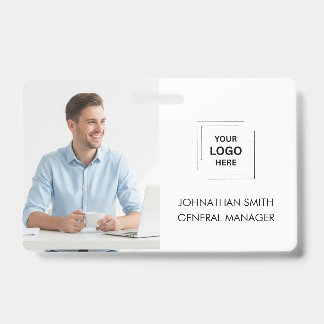 Badge Carte d'identité moderne | Logo Photo Entreprise E