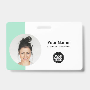 Badge Carte d'identité moderne minimaliste QR photo rond