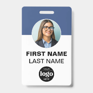 Badge Carte d'identité moderne   Nom photo simple Code-b