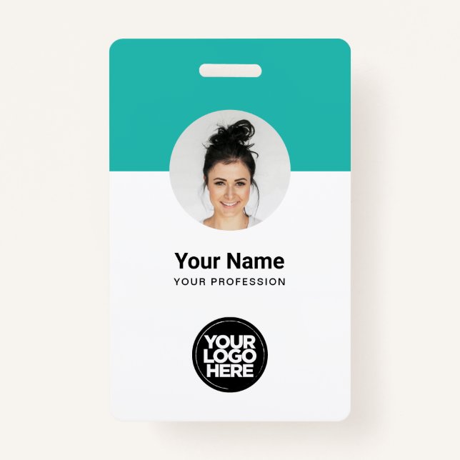 Badge Carte d'identité moderne personnalisée employé Tur (Devant)