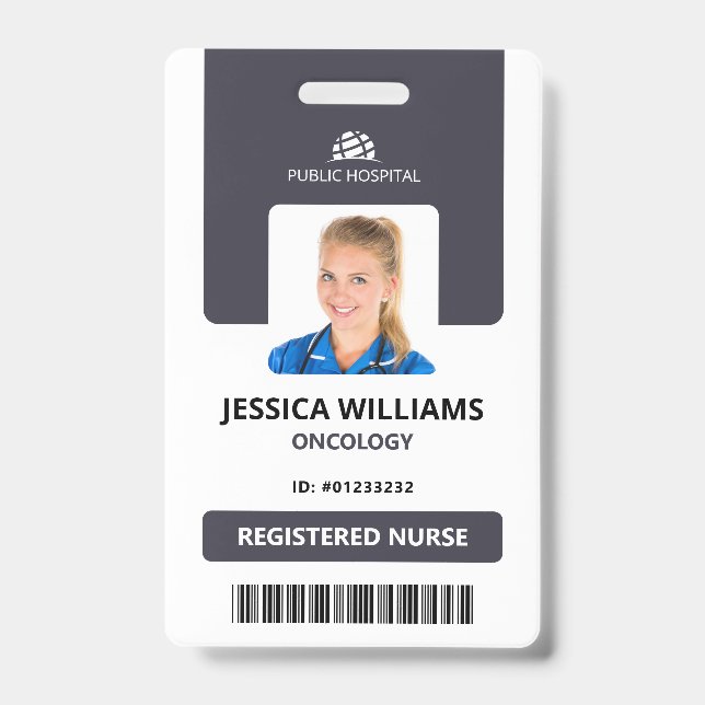 Badge Carte d'identité moderne Personnel hospitalier Inf (Front)