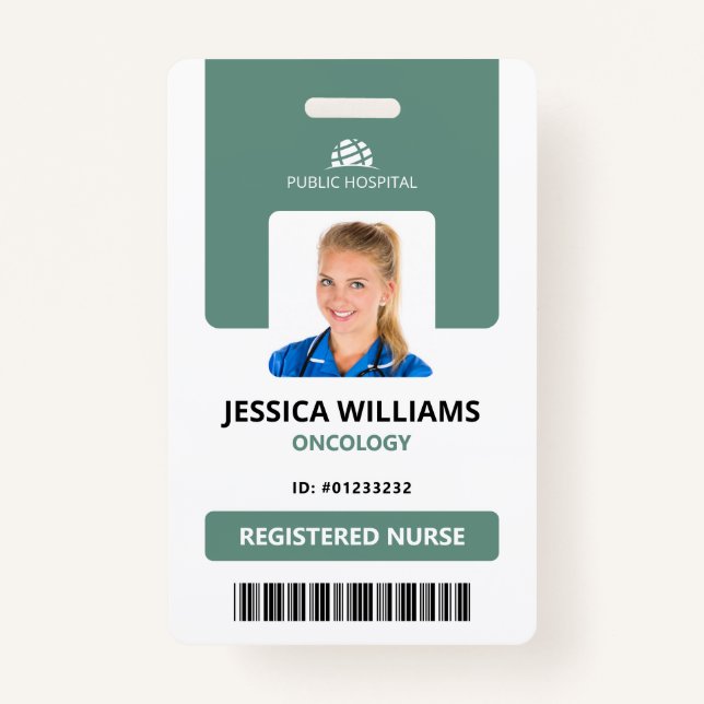 Badge Carte d'identité moderne Personnel hospitalier Inf (Devant)