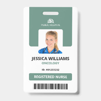 Badge Carte d'identité moderne pour infirmière autorisée
