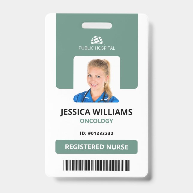 Badge Carte d'identité moderne pour le personnel hospita (Avant)