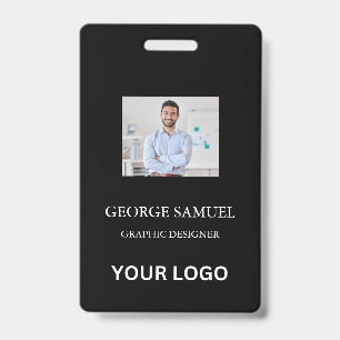 Badge Carte d'identité moderne QR employé logo de l'en