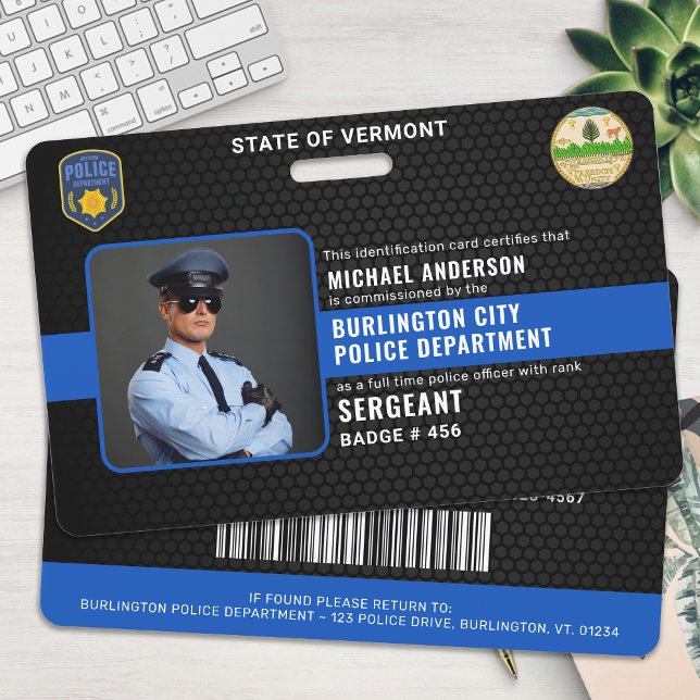 Badge Carte d'identité personnalisable d'agent de police (Créateur téléchargé)