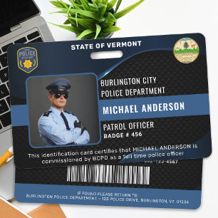 Badge Carte d'identité personnalisable d'agent de police