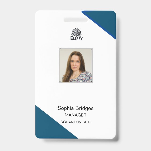 Badge carte d'identité personnalisable de l'employé (Avant)