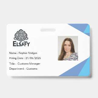 Badge Carte d'identité personnalisable de l'employé