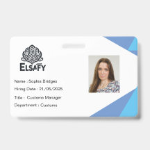 Carte d'identité personnalisable de l'employé