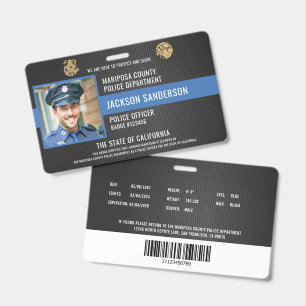 Badge Carte d'identité personnalisable de policier