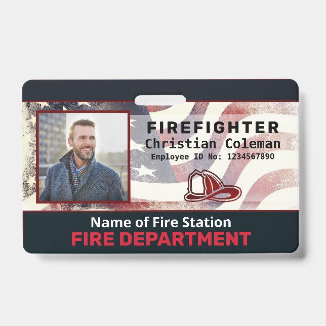 Badge Carte d'identité personnalisée avec nom, logo, cod (Avant)