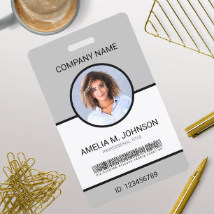 Badge Carte d'identité personnalisée avec photo de l'emp