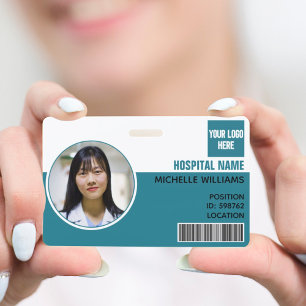 Badge Carte d'identité personnalisée avec photo et logo