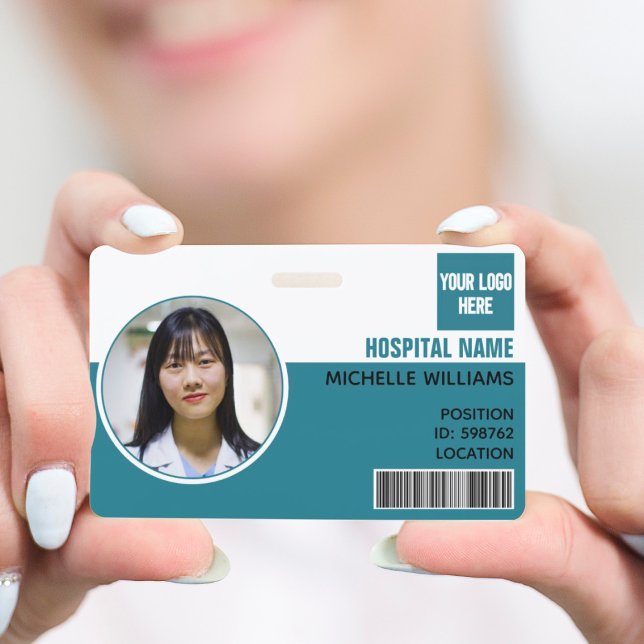 Badge Carte d'identité personnalisée avec photo et logo  (Créateur téléchargé)