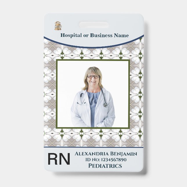 Badge Carte d'identité personnalisée avec photo, nom, co (Avant)