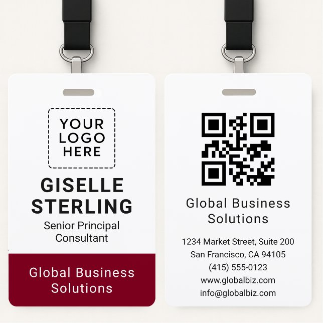 Badge Carte d'identité personnalisée Code QR Entreprise  (Créateur téléchargé)