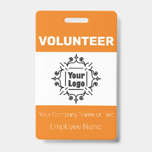 Badge Carte d'identité personnalisée de bénévole avec lo