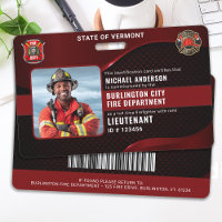 Carte d'identité personnalisée de pompier avec pho