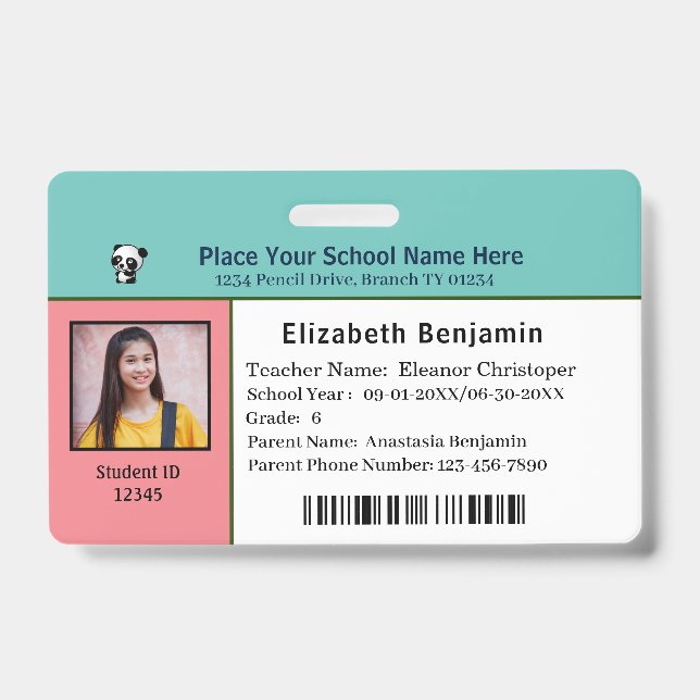 Badge Carte d'identité personnalisée Enfant Garçon Fille (Avant)