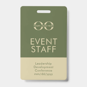 Badge Carte d'identité personnalisée Olive Green and Bei