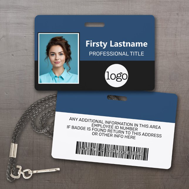 Badge Carte d'identité personnalisée - Photo, code-barre (Custom Employee ID Badges - thick plastic with full color print)