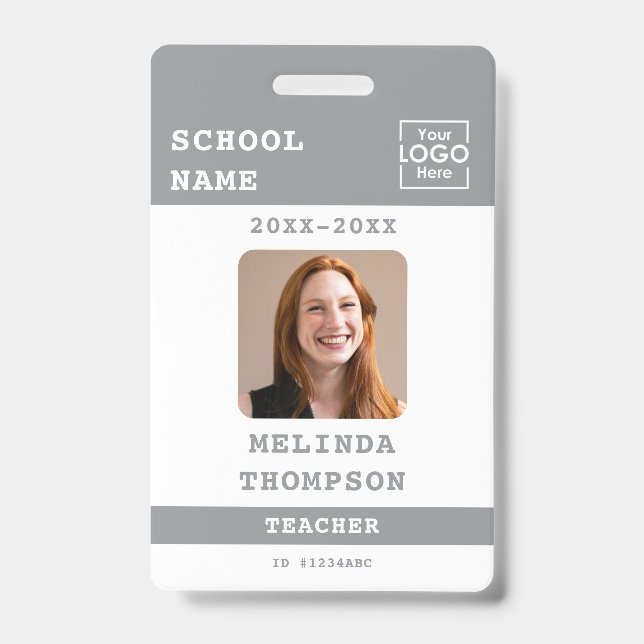 Badge Carte d'identité personnalisée pour enseignant ave (Avant)