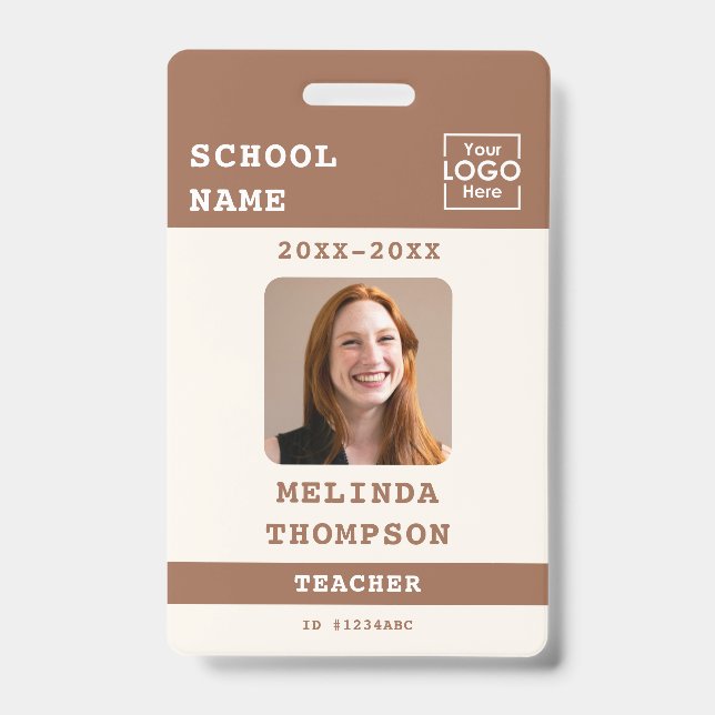 Badge Carte d'identité personnalisée pour enseignant ave (Avant)