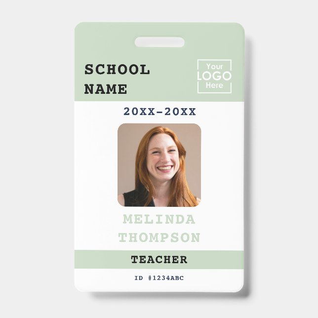 Badge Carte d'identité personnalisée pour enseignant ave (Avant)
