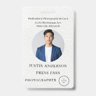 Badge Carte d'identité personnalisée pour journaliste ph