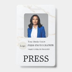 Badge Carte d'identité personnalisée pour journaliste ph