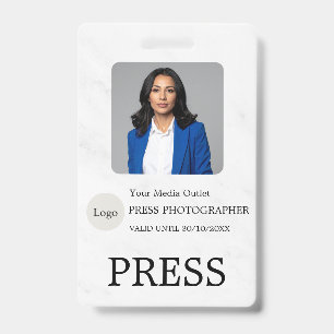 Badge Carte d'identité personnalisée pour journaliste ph